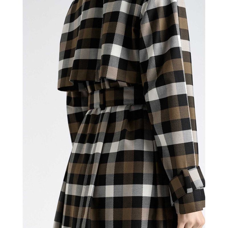 Cue Olive Check Trench image number 2